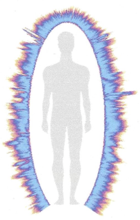 Bio-Well GDV energy field scan showing the human biofield aura visualization